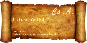 Csirke Anikó névjegykártya