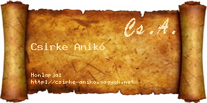 Csirke Anikó névjegykártya